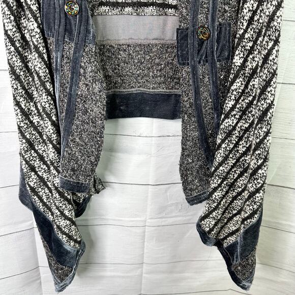 Aneo.a Medium Vintage Velour Velvet Knit Vest Art to Wear Artsy Gothic Flaws - Picture 3 of 8